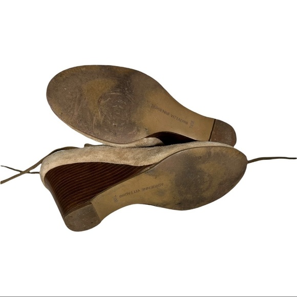 Adrienne Vittadini Smily Tan Ankle Wrap Heels - Picture 11 of 11